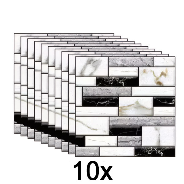 1x 3D stenske nalepke z videzom marmorja (10 kosov/0,9 m²) | MARBLEBLOCKS