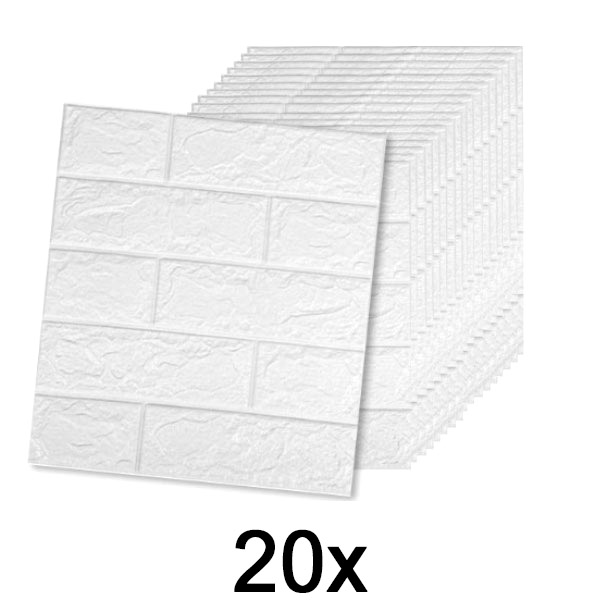 4x Samolepilne opečne tapete s 3D vzorcem (5 kosov)| BRICKSBY