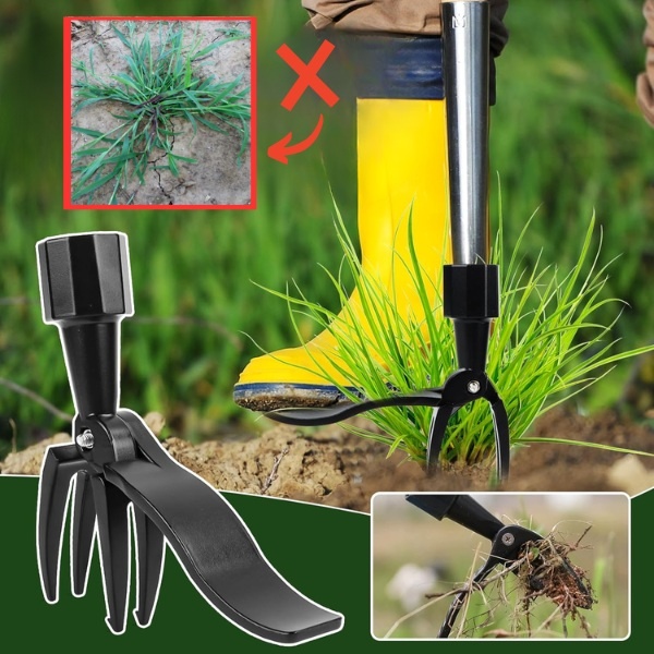 Pulilec plevela s 4 kremplji – aluminij, brez sklanjanja, brez kemikalij | ROOTNIK